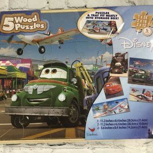 Disney Cars Planes Wood Puzzle Set of 5 Jigsaw